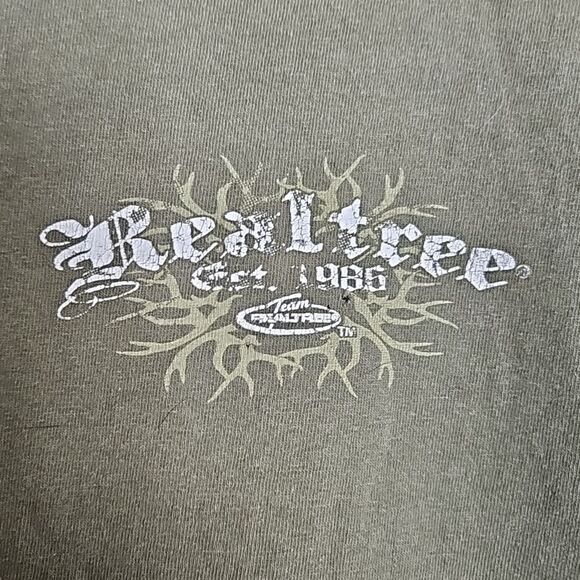 Fruit of the Loom Men's M Olive Realtree Crew Neck T-Shirt Summer Tee - Picture 2 of 6